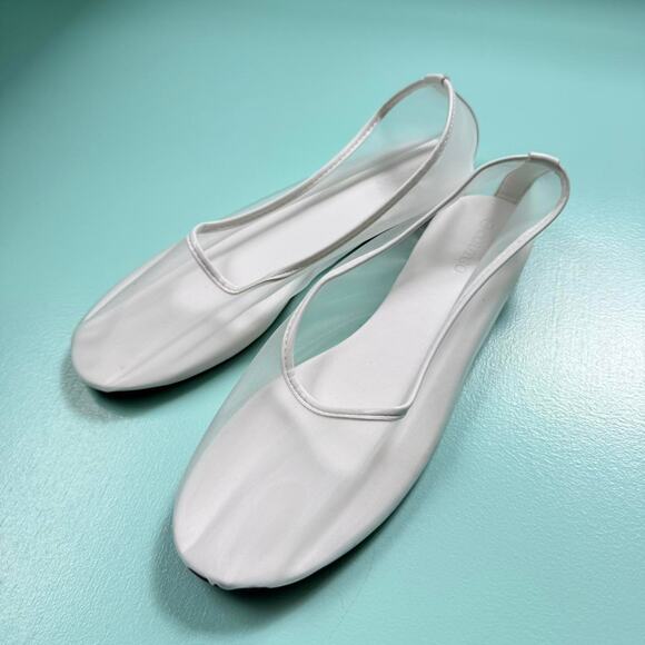 White mesh ballet flat slip on shoes - size 9 - Picture 3 of 8
